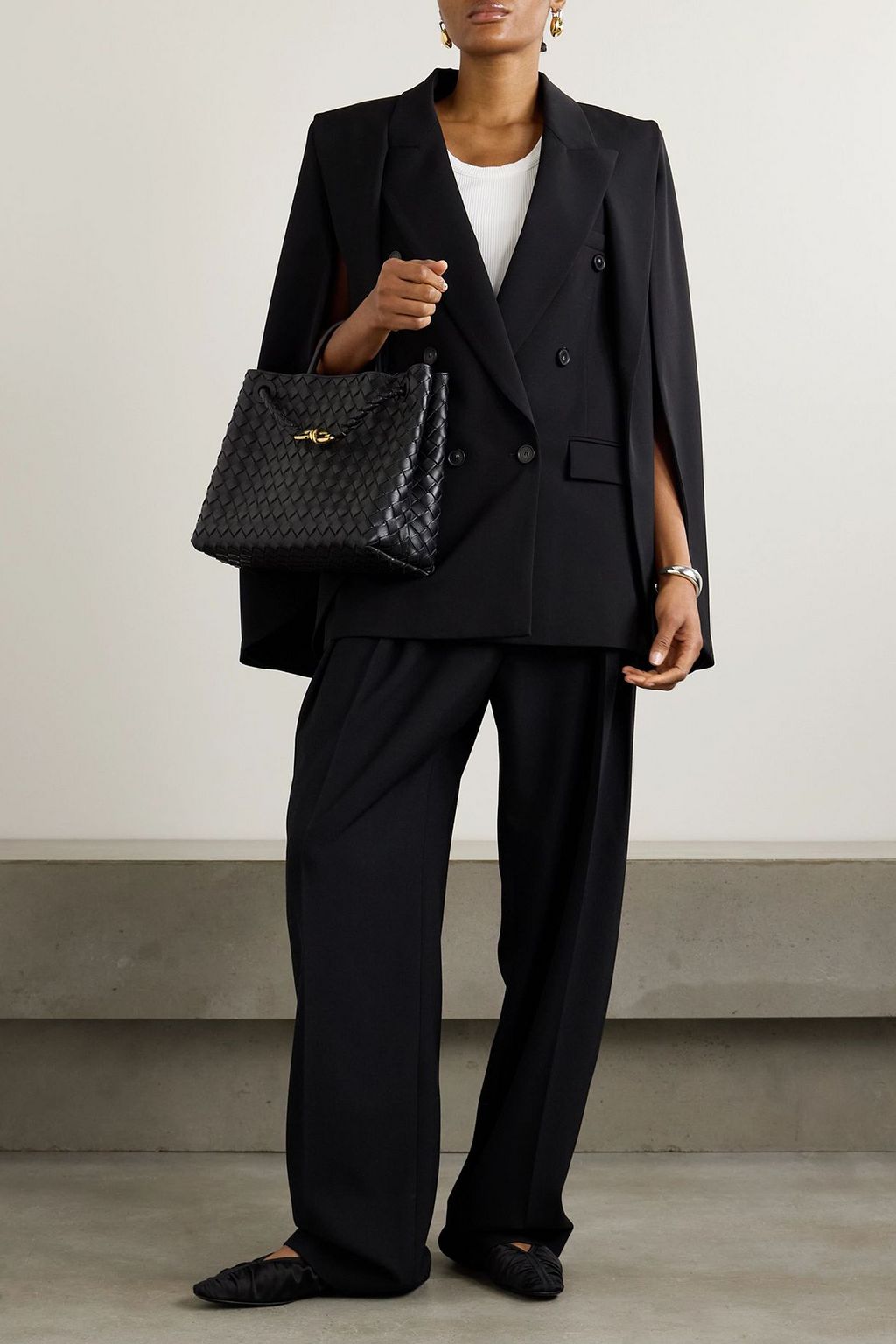 STELLA MCCARTNEY Cape-effect wool-blend twill blazer