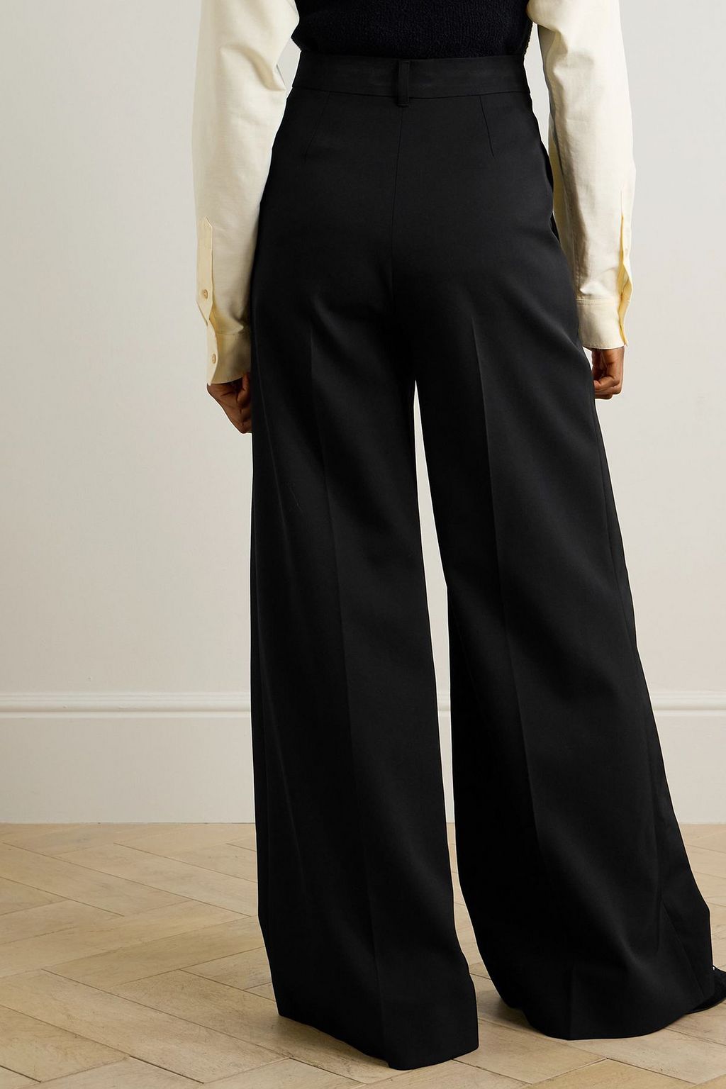 STELLA MCCARTNEY Pleated wool-blend twill wide-leg pants