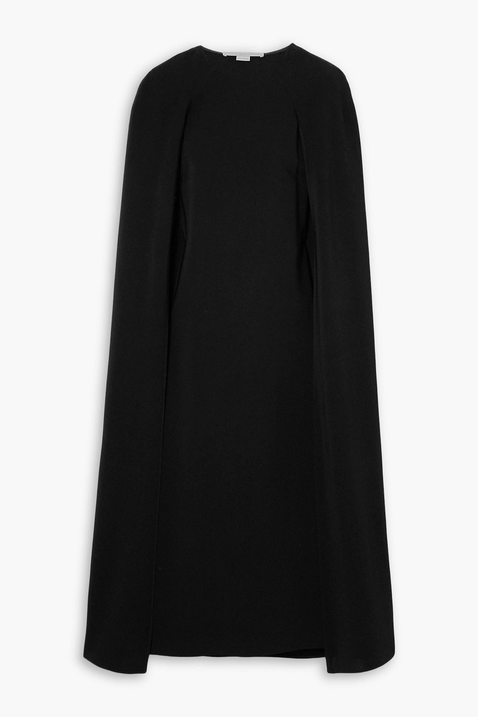 stella mccartney - cape-effect crepe midi dress - black - it 34