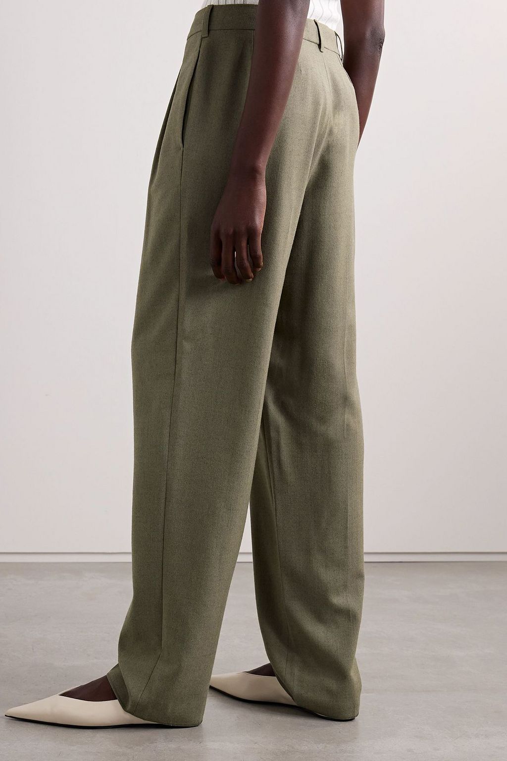 STELLA MCCARTNEY Pleated wool-twill tapered pants