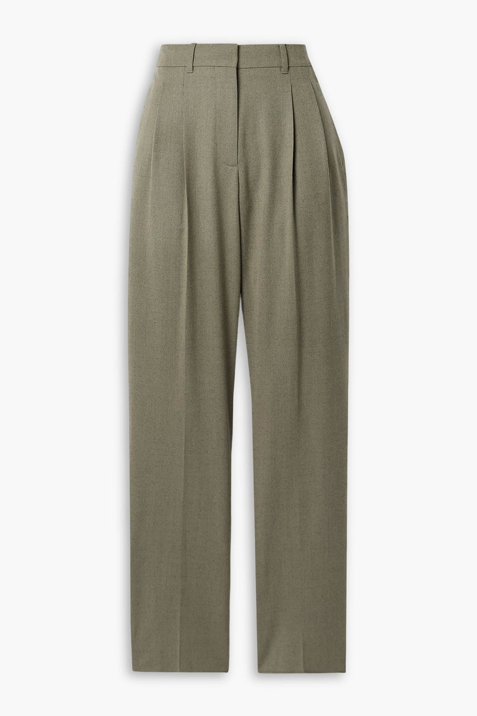 Stella Mccartney Pleated Wool-twill Tapered Pants In Gray