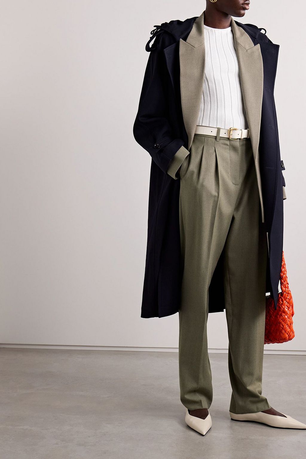 STELLA MCCARTNEY Pleated wool-twill tapered pants