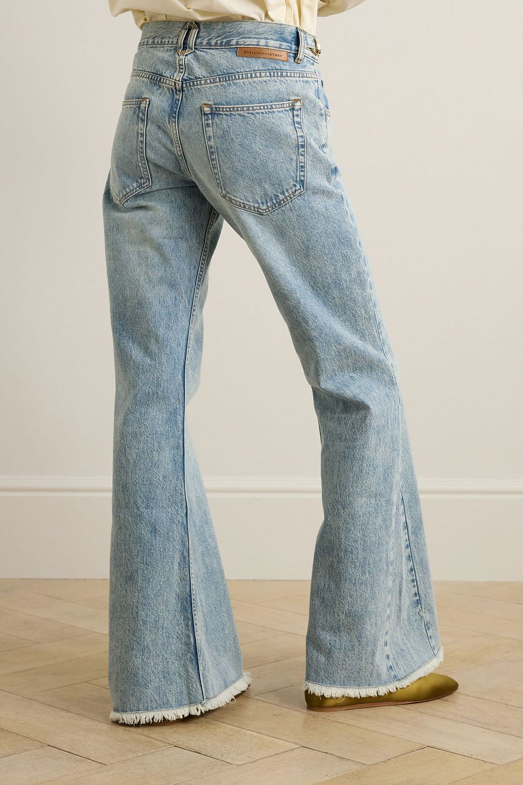 STELLA MCCARTNEY Frayed embellished flared jeans