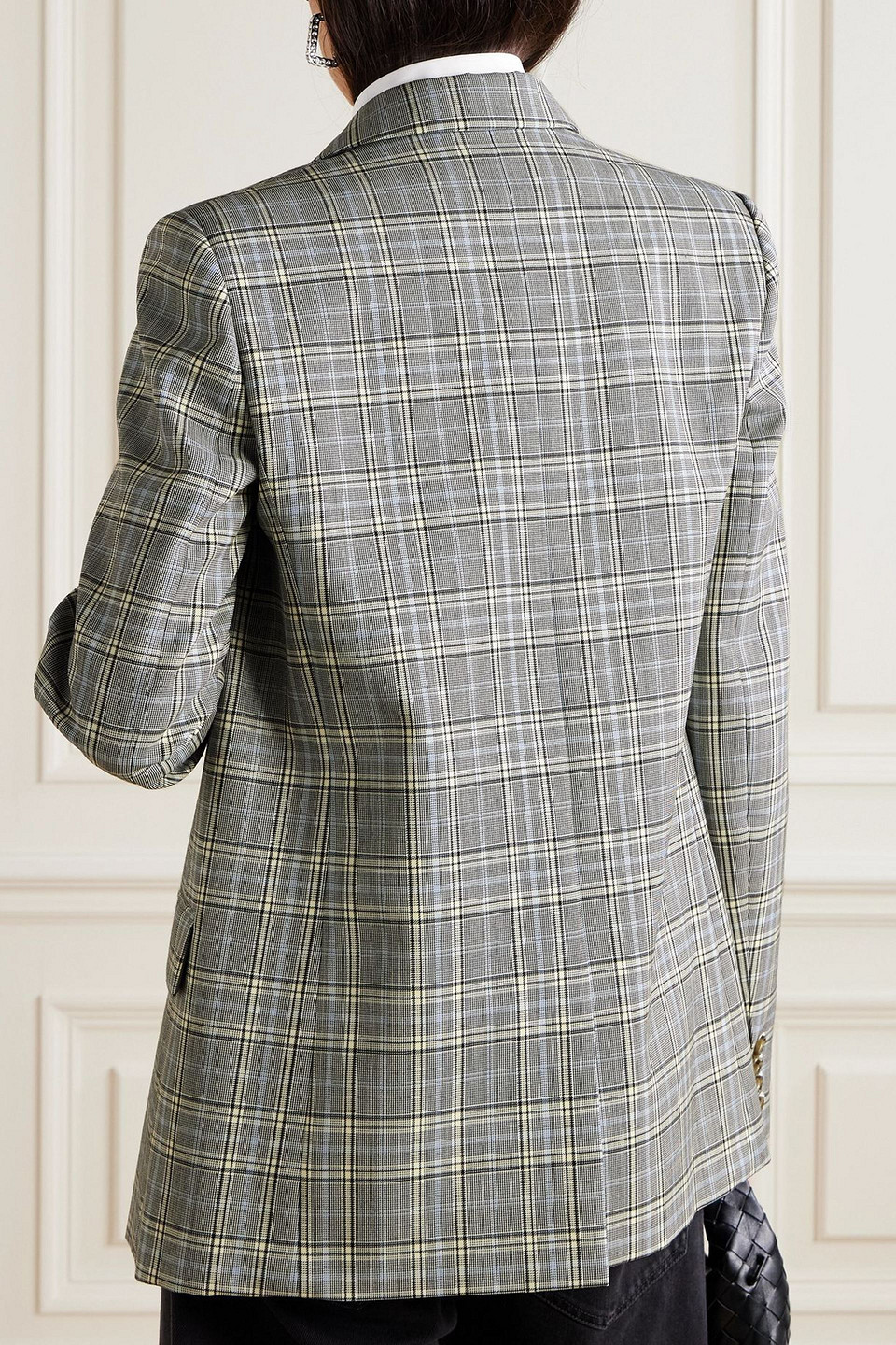  Stella Mccartney - Doppelreihiger Blazer Aus Wolle Mit Karomuster - Blau - It 36 