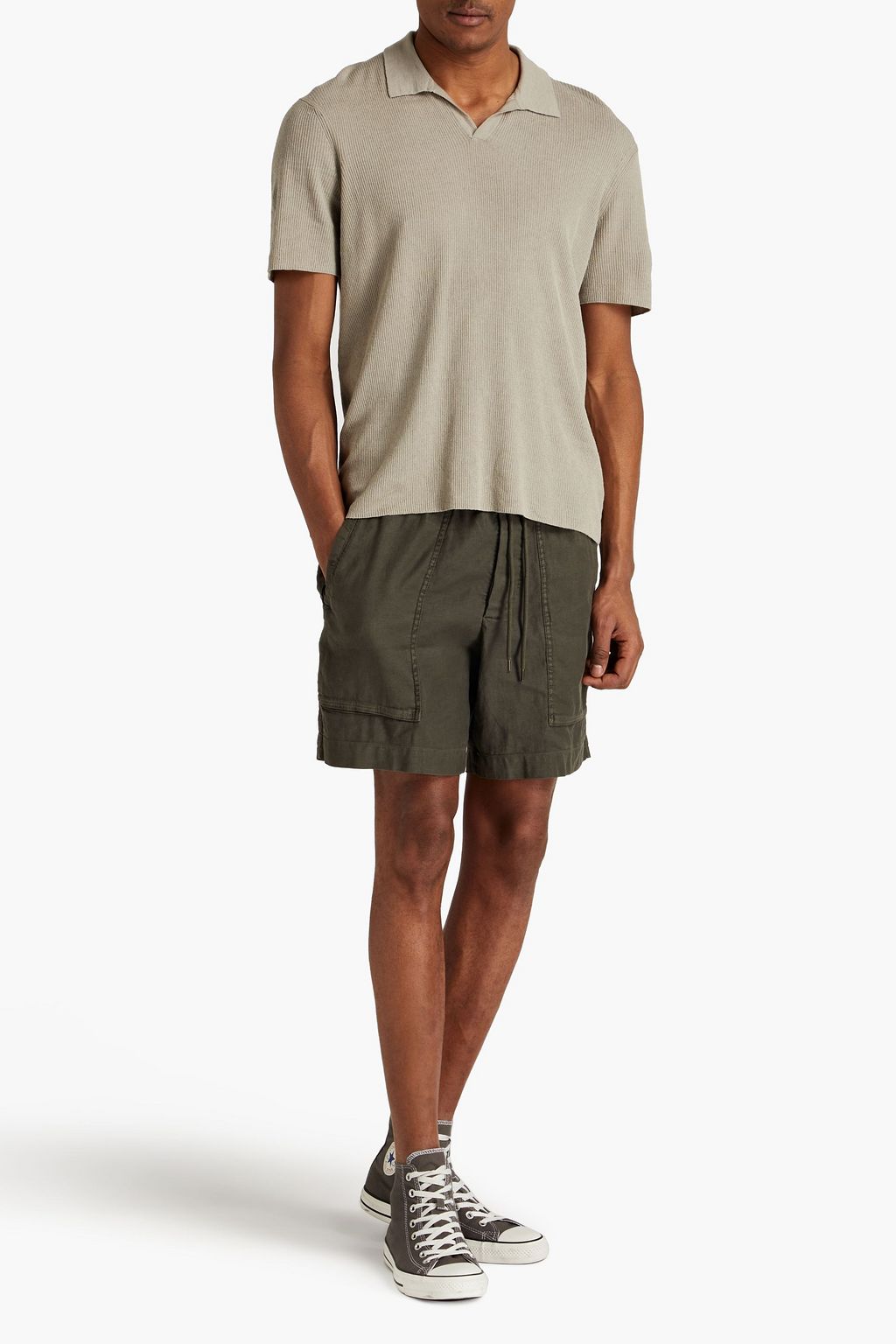 JAMES PERSE Shorts aus Twill aus einer Lyocell-Leinenmischung