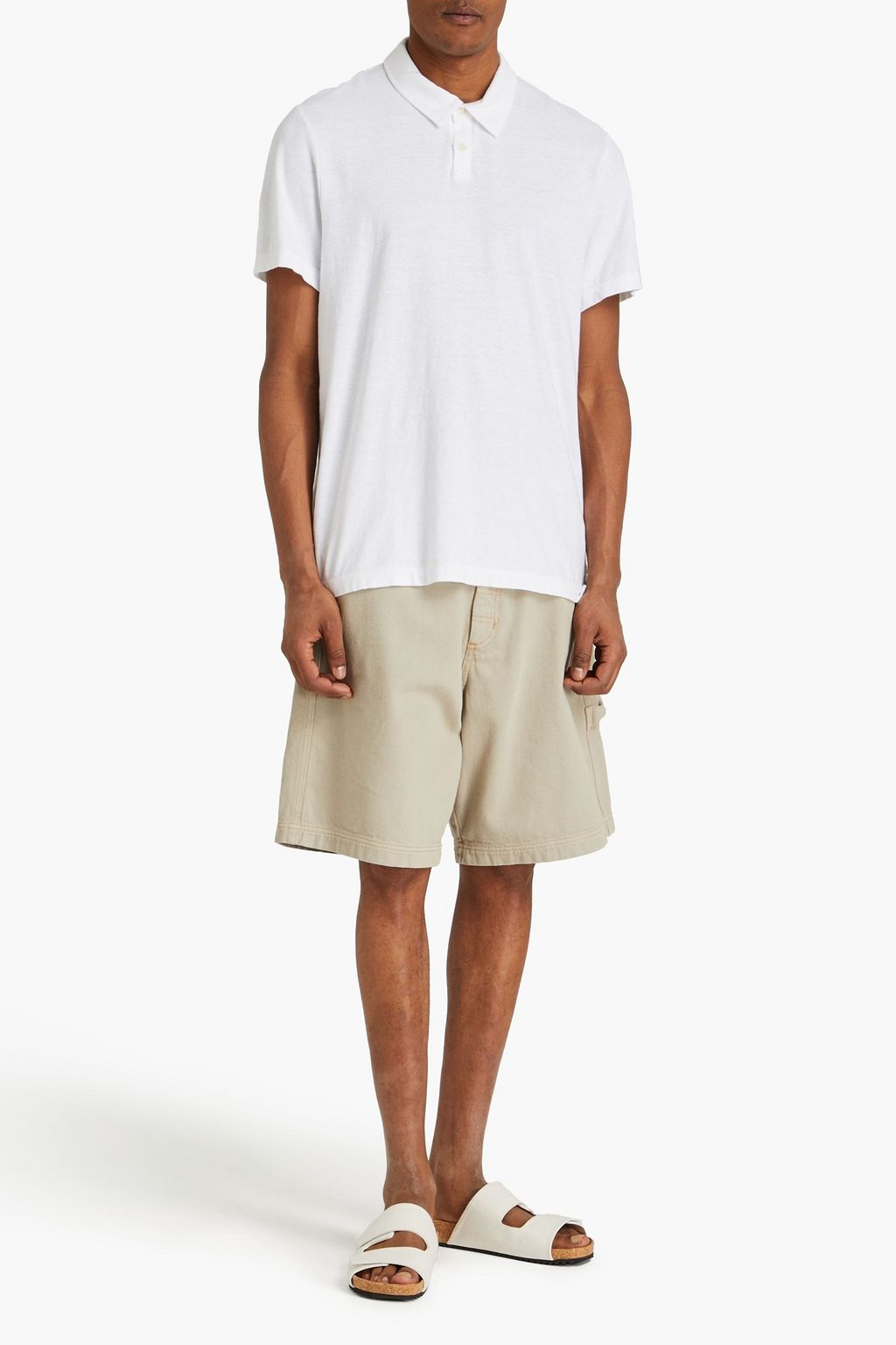 JAMES PERSE Poloshirt aus Jersey aus einer Baumwoll-Leinenmischung