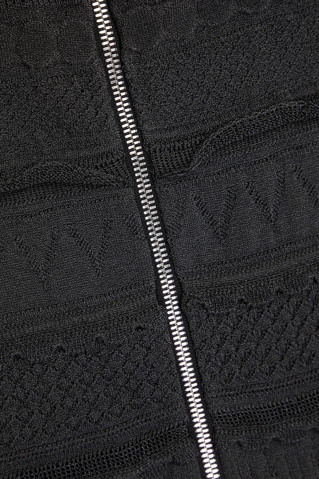 ALAÏA リブ編み&透かし編みニット ミニワンピース ティアード