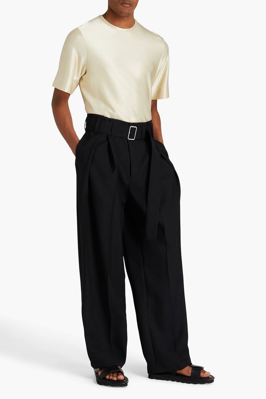 JIL SANDER Satin-jersey T-shirt