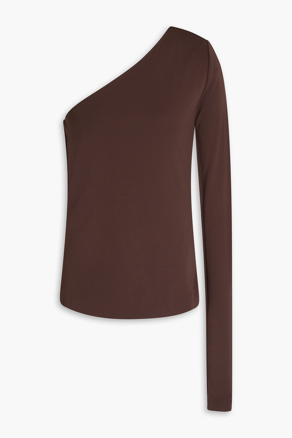 Bite Studios One-shoulder Jersey Top In Brown