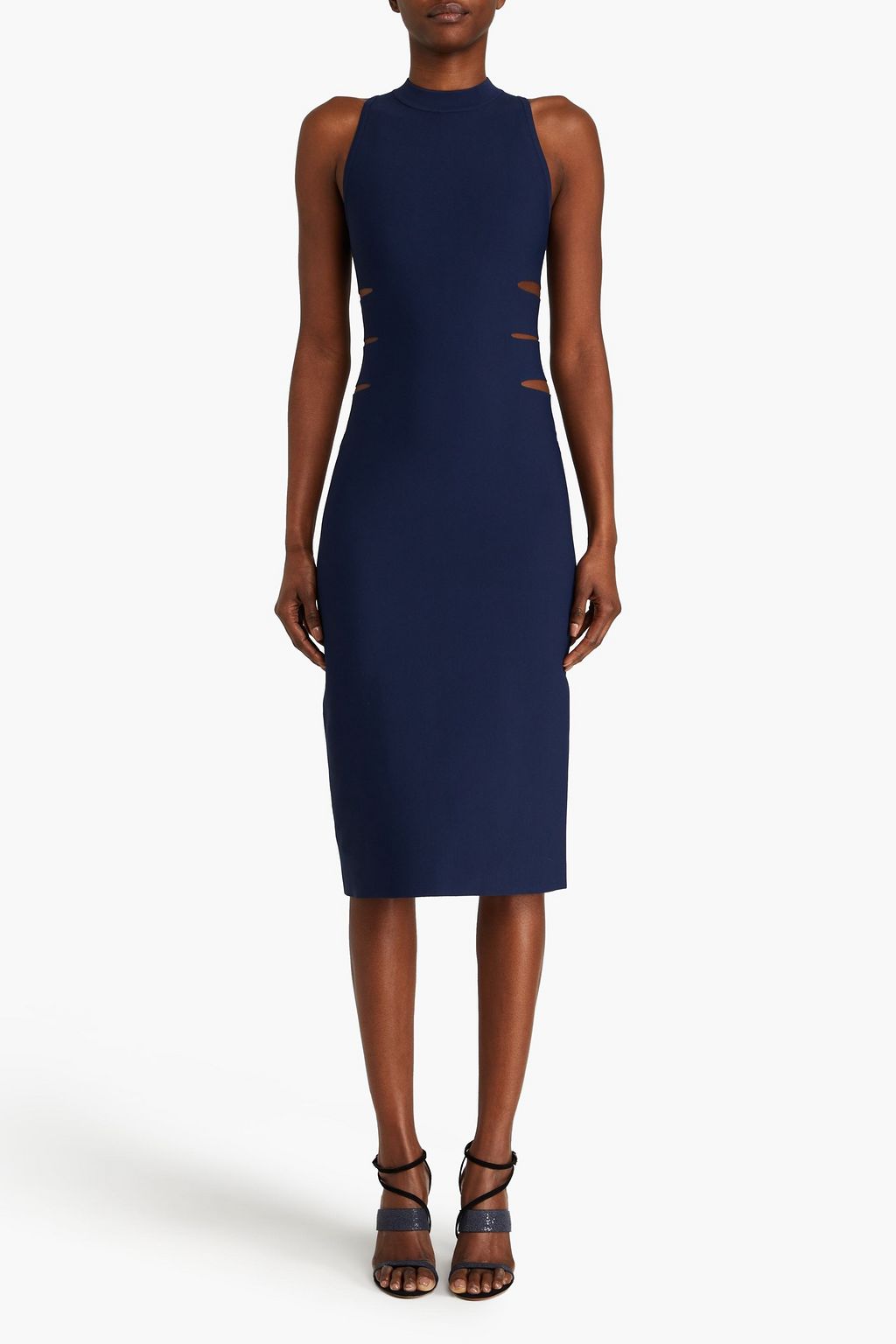 ALAÏA Cutout stretch-knit midi dress