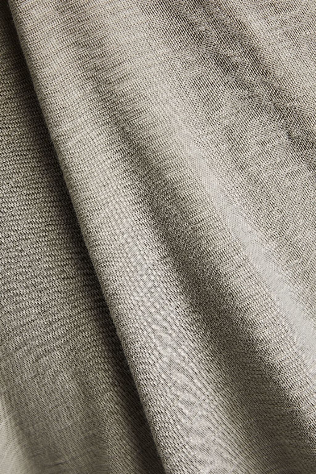 JAMES PERSE T-Shirt aus Baumwoll-Jersey mit Henley-Kragen und Flammgarneffekt