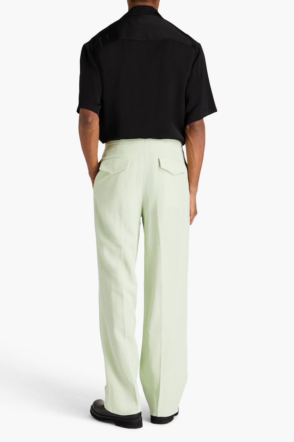 JIL SANDER Pleated slub woven pants