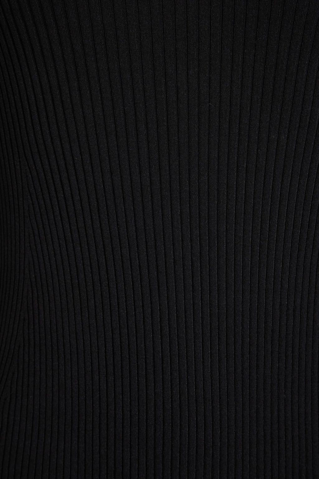 ALAÏA Ribbed-knit halterneck midi dress
