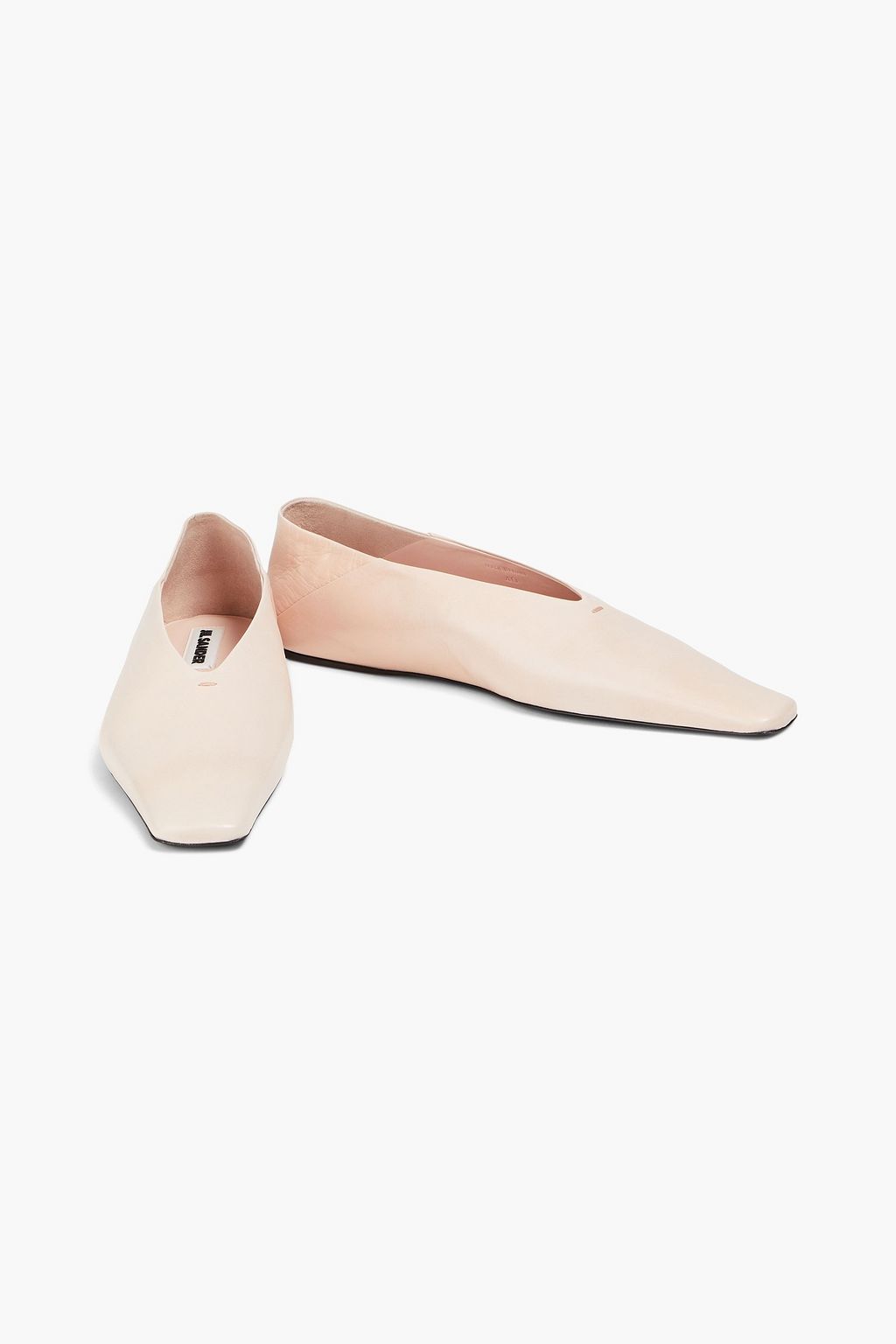 JIL SANDER حذاء باليرينا مسطح بكعب قابل للطي مصنوع من الجلد