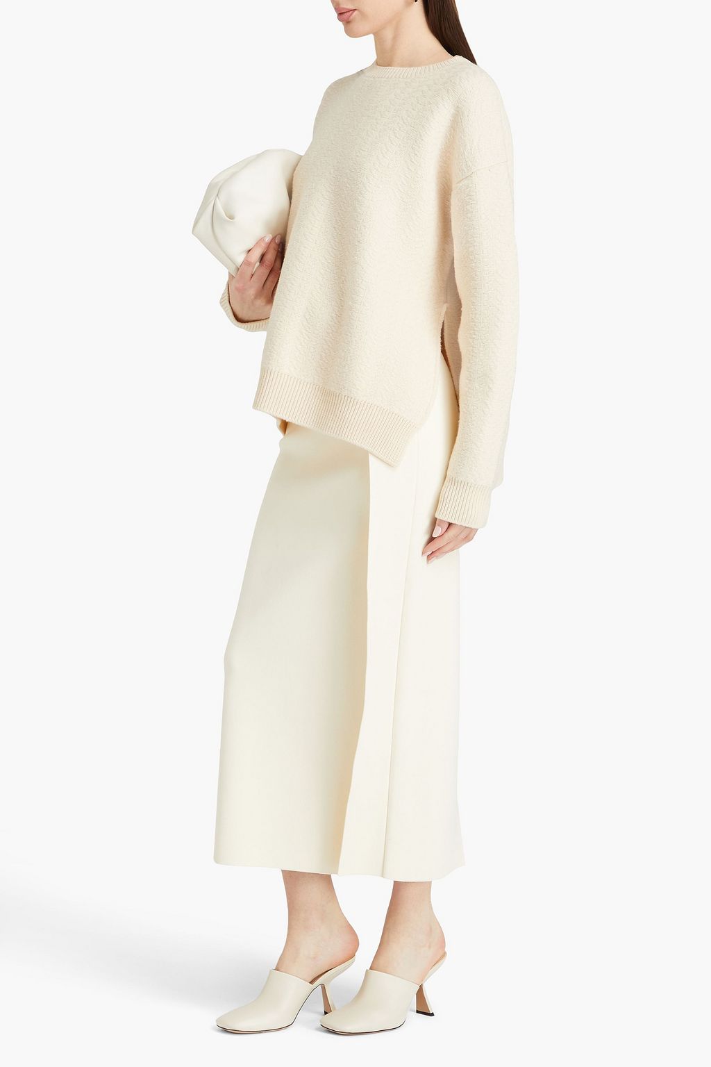 JIL SANDER كنزة رياضية مصنوعة من صوف الجاكار