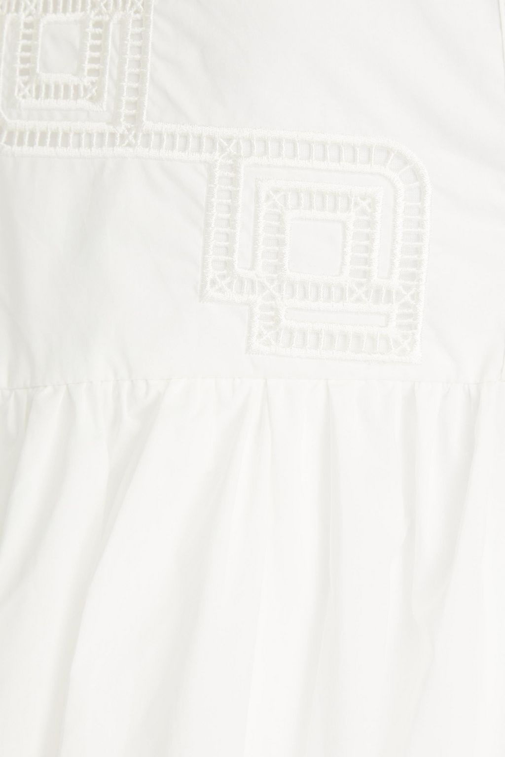 CLAUDIE PIERLOT فستان قصير من البوبلين القطني مزين بحواف ذات تصميم شبكي
