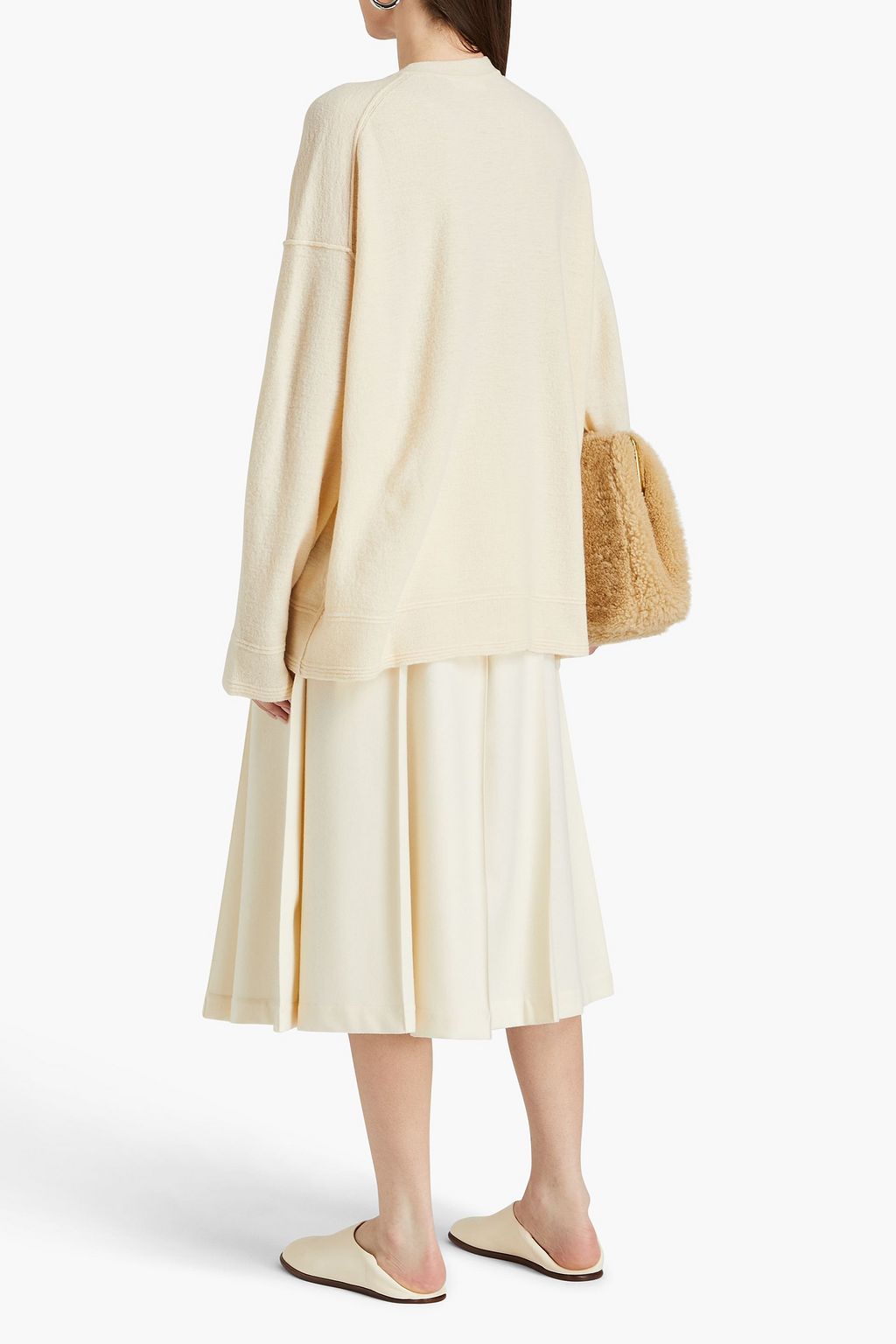 JIL SANDER كنزة رياضية مصنوعة من الصوف ومزيج من القطن