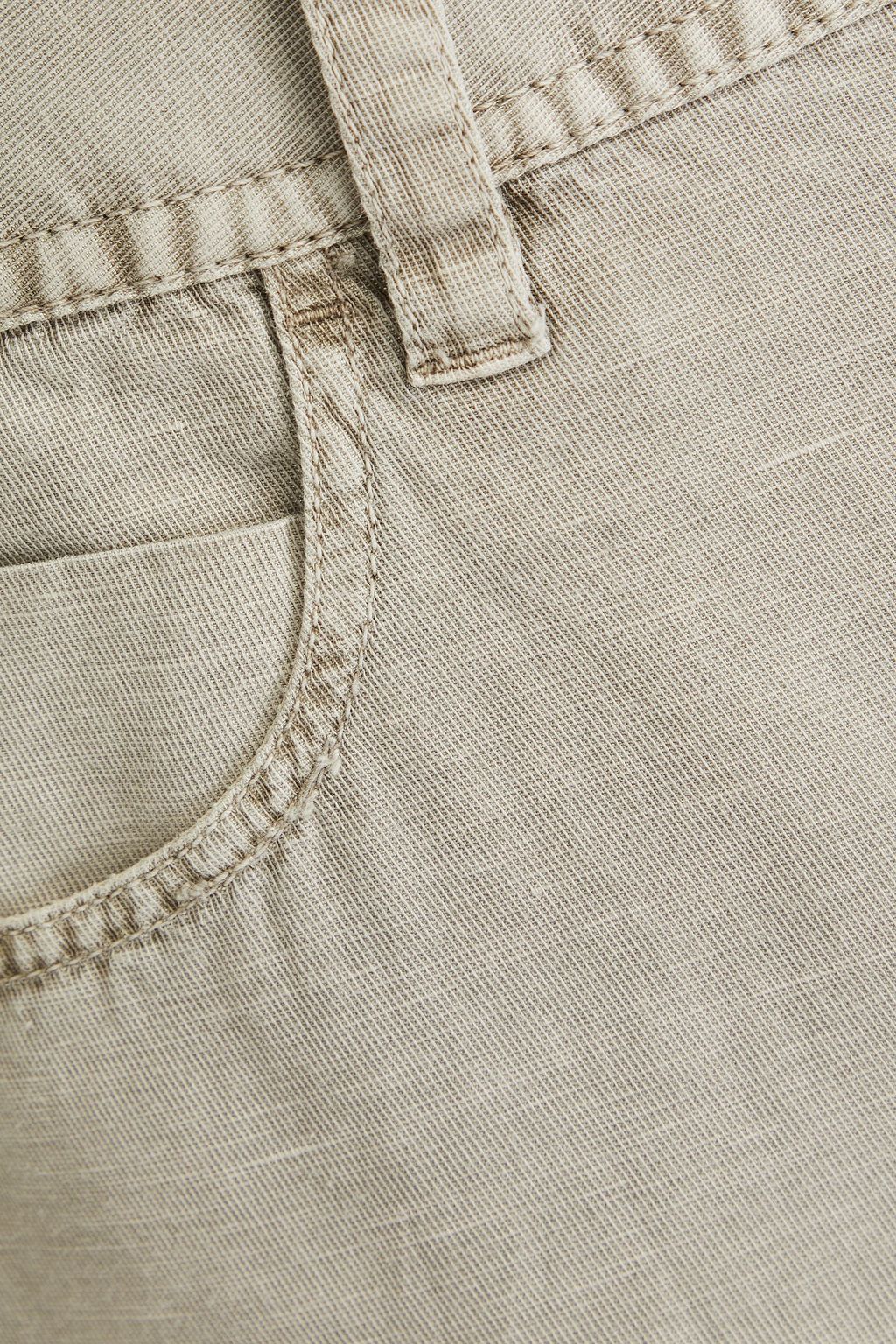 JAMES PERSE Stretch cotton and linen-blend twill pants