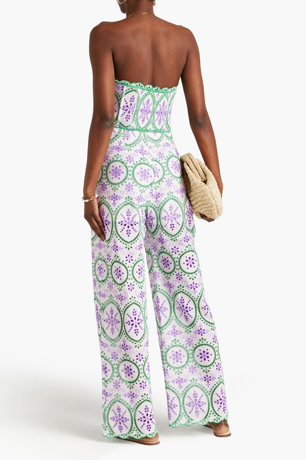 CHARO RUIZ IBIZA Brigid broderie anglaise cotton-blend wide-leg pants