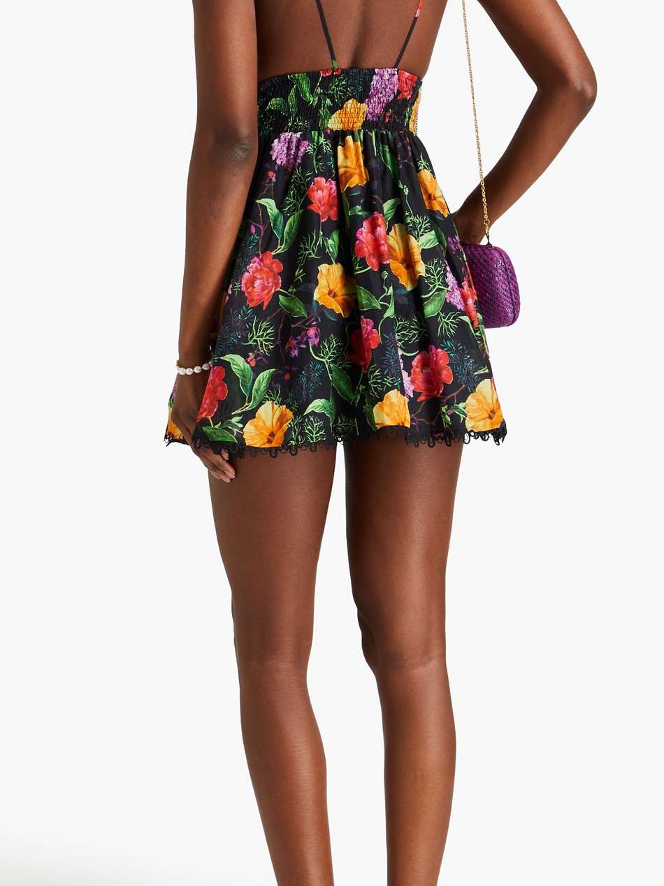 issya floral-print cotton-blend voile mini dress