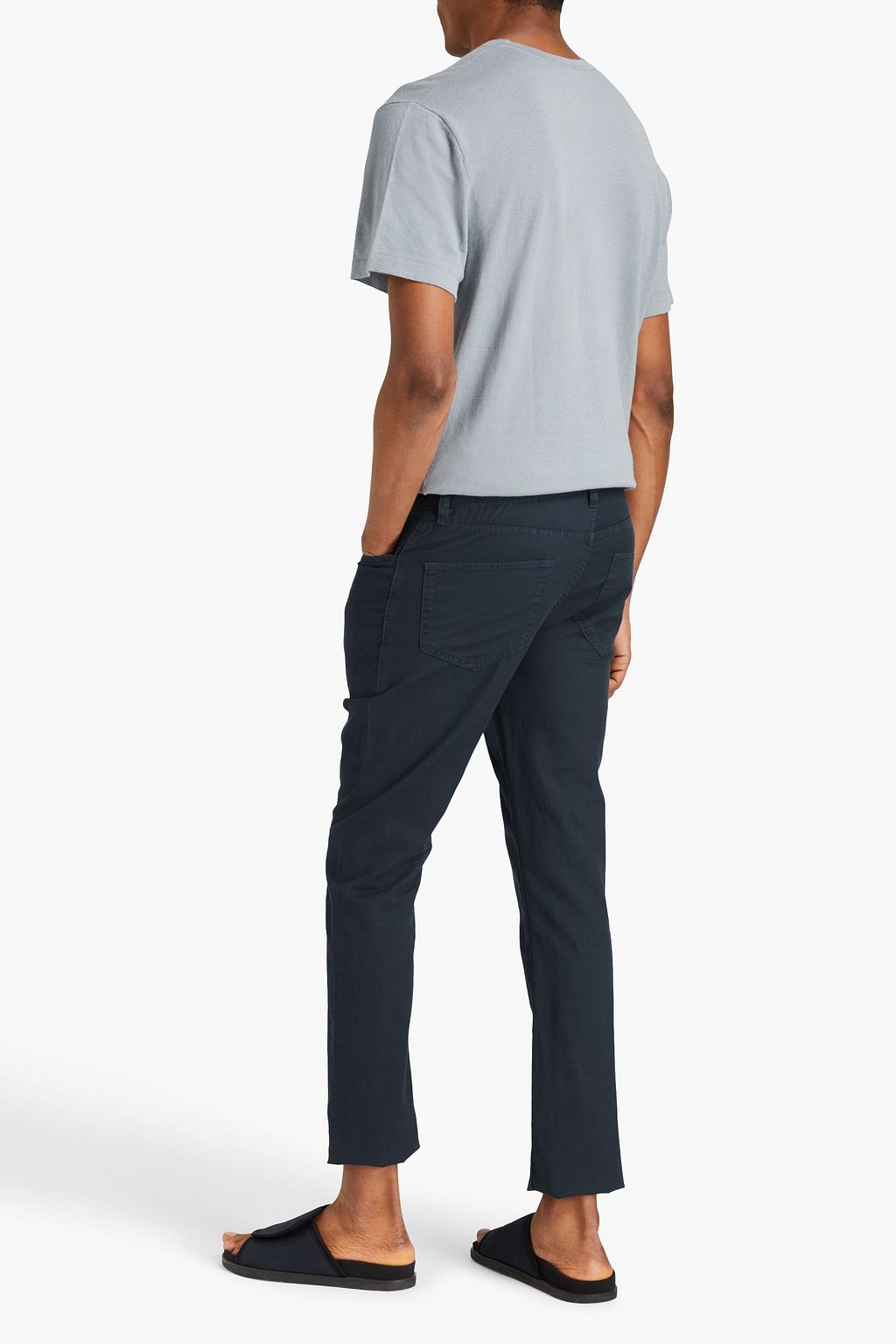 JAMES PERSE Stretch cotton and linen-blend twill pants