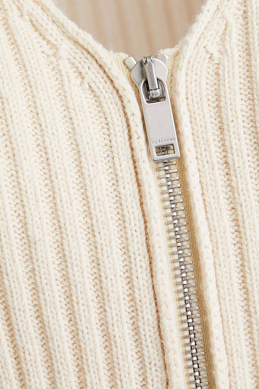 JIL SANDER فستان متوسط الطول مصنوع من القطن بتصميم مضلّع
