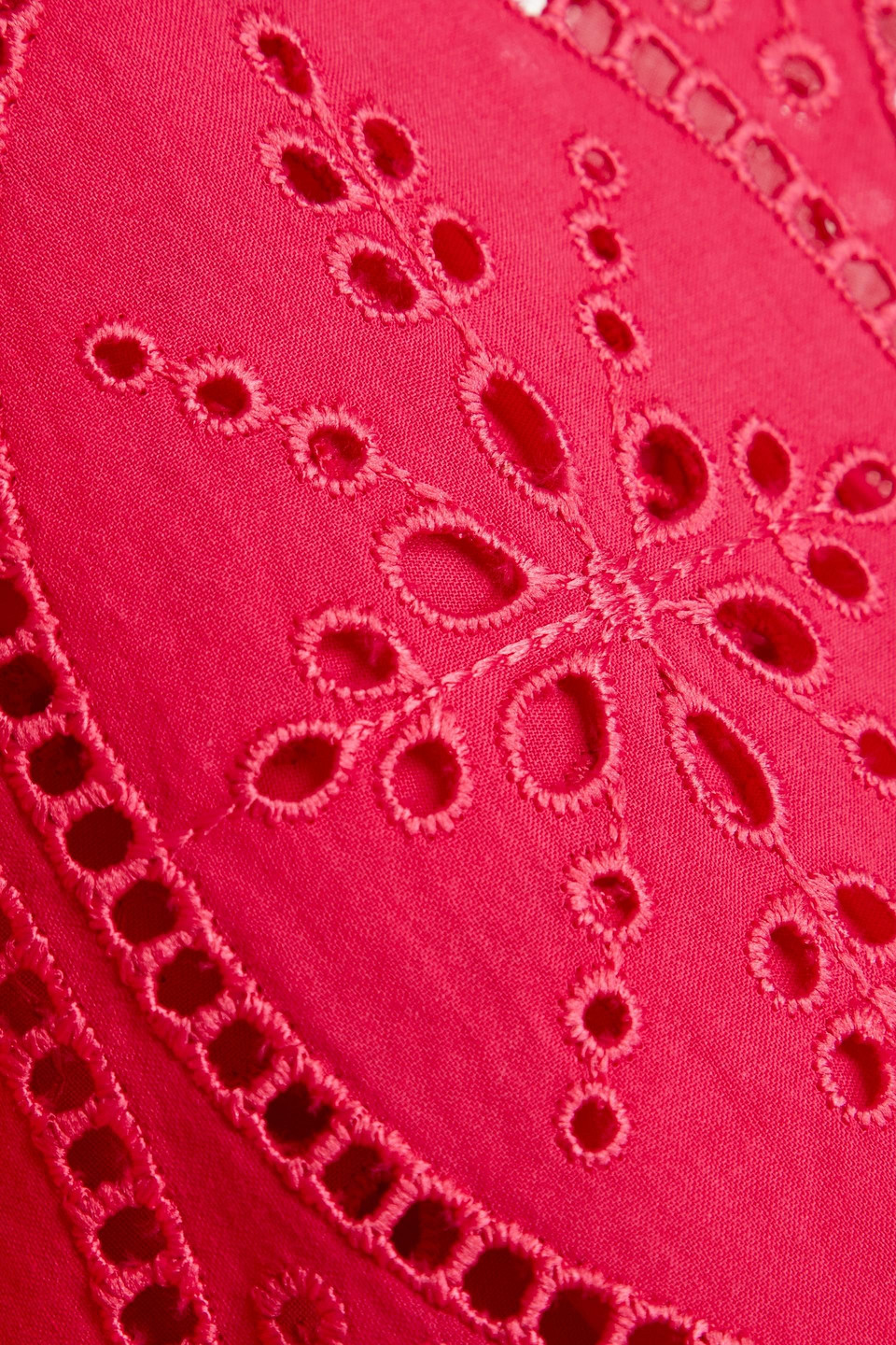 Charo Ruiz Isma Broderie Anglaise Cotton-blend Shirt In Fuchsia