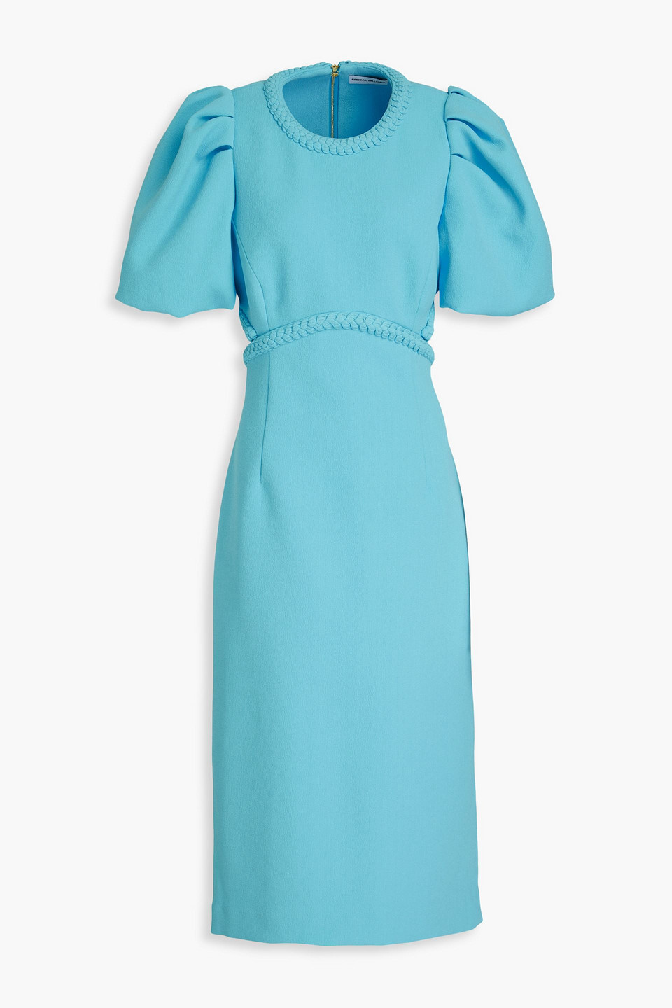 Rebecca Vallance Michelle Puff Sleeve Midi Dress In Sky Blue