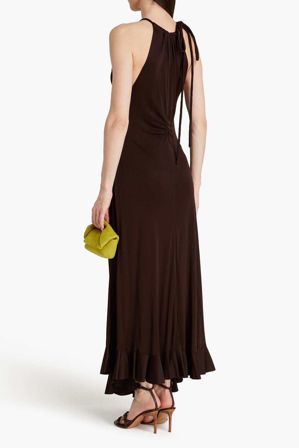 PROENZA SCHOULER CUTOUT RUCHED JERSEY MAXI DRESS 