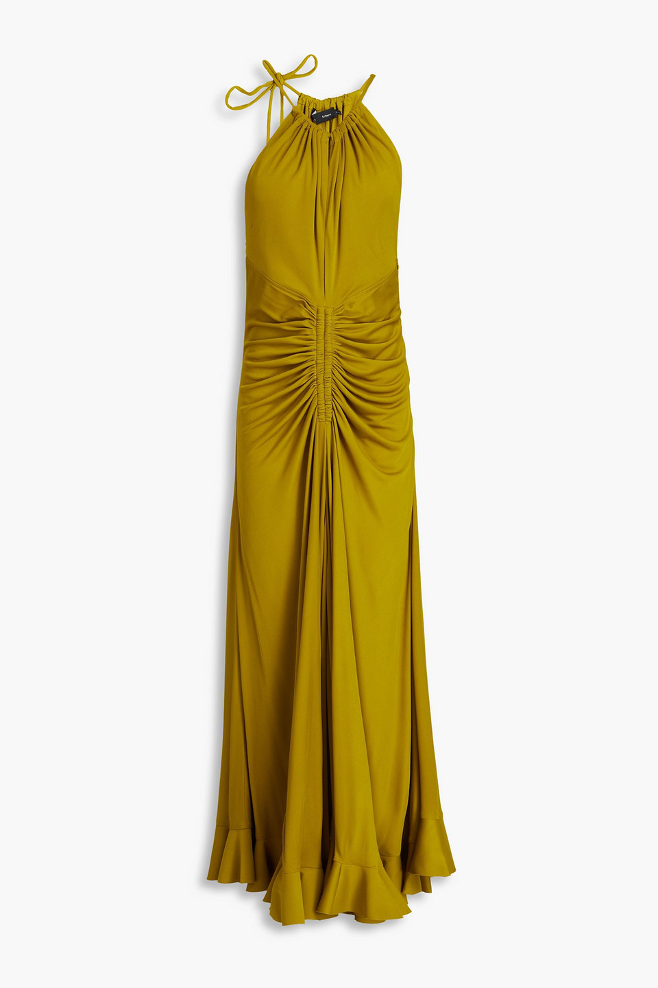 Proenza Schouler Cutout Ruched Jersey Maxi Dress In Leaf Green