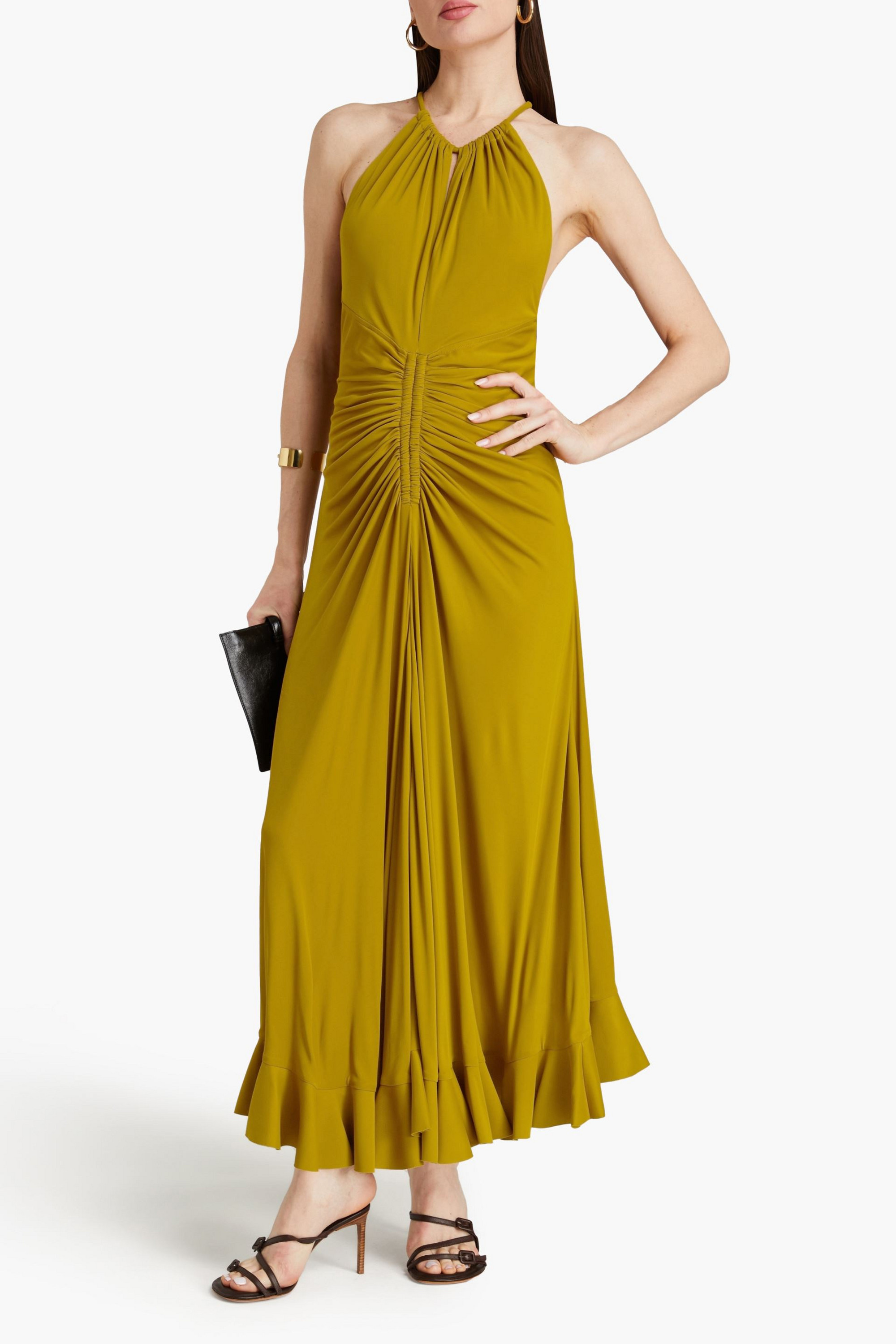 Proenza Schouler Cutout ruched jersey maxi dress