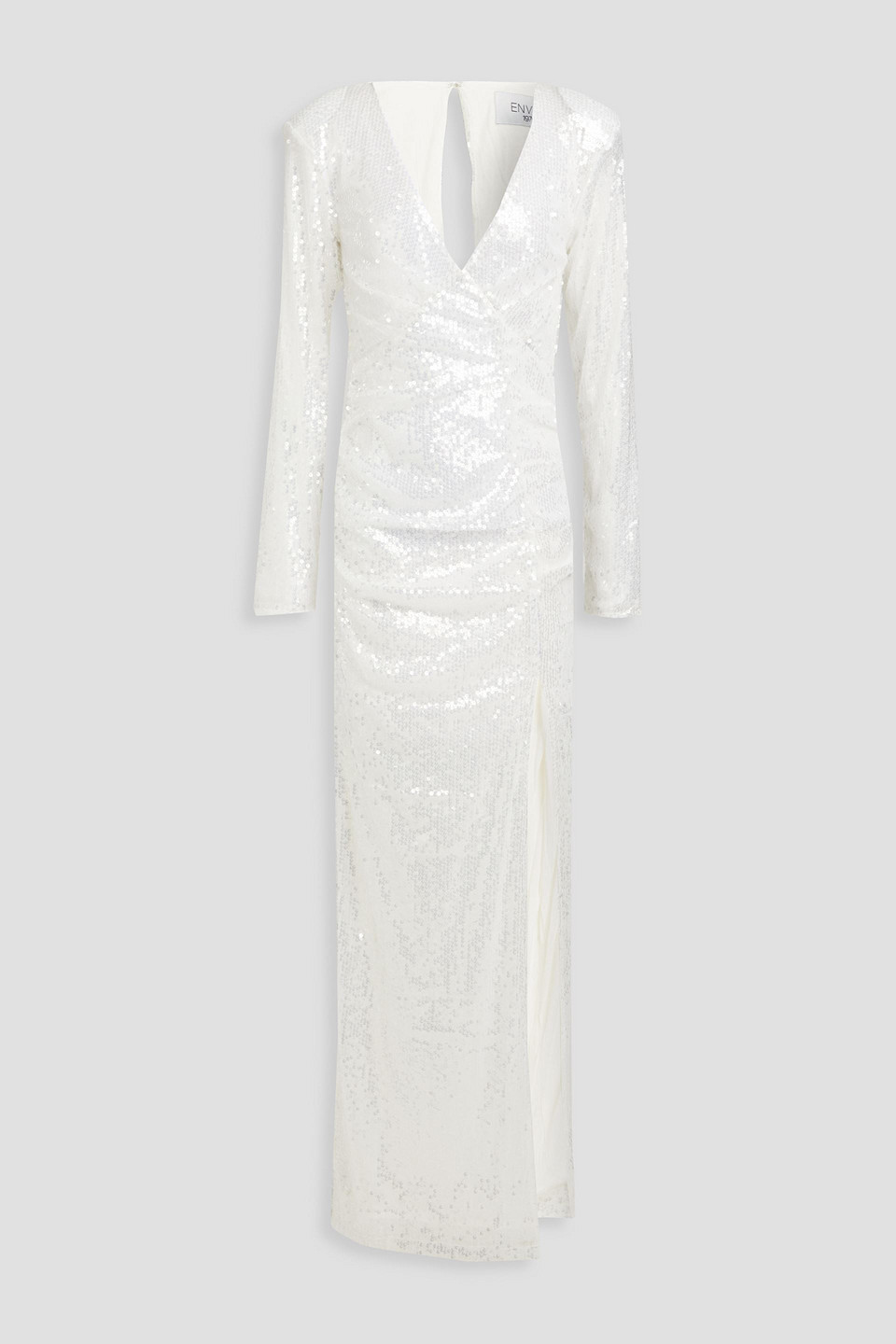 Envelope 1976 Stardust Sequined Tulle Gown In White