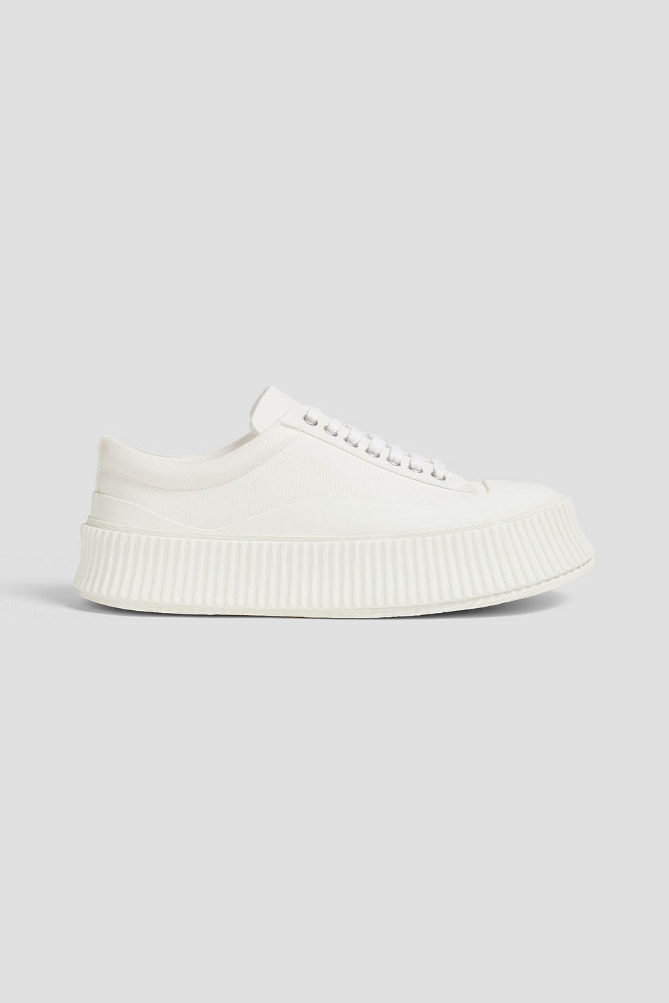 Jil Sander Low Laced Sneakers With Vulcanized Rubber Sole Shoes In Off-white