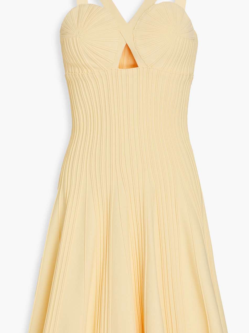 cutout ribbed-knit mini dress