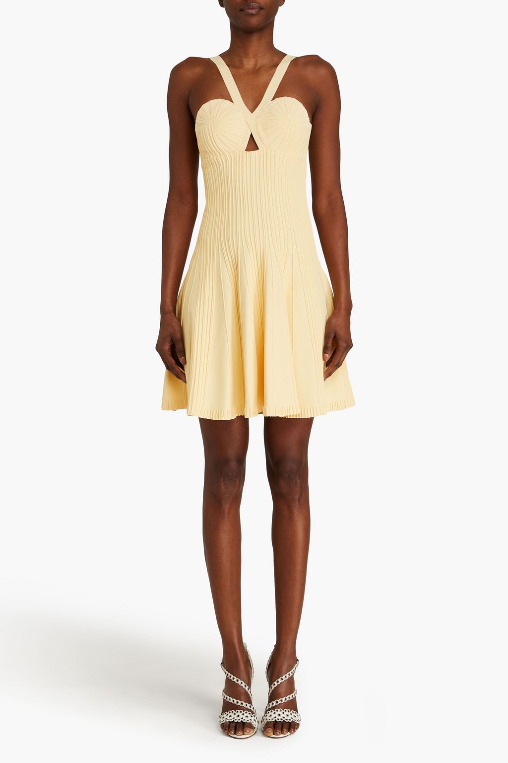 ALAÏA Cutout ribbed-knit mini dress