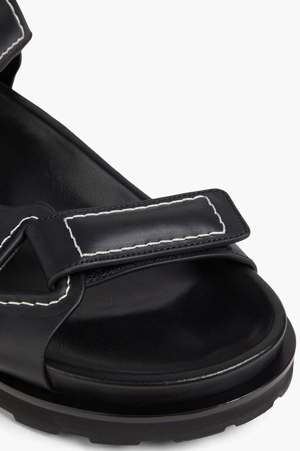 JIL SANDER Topstitched leather sandals