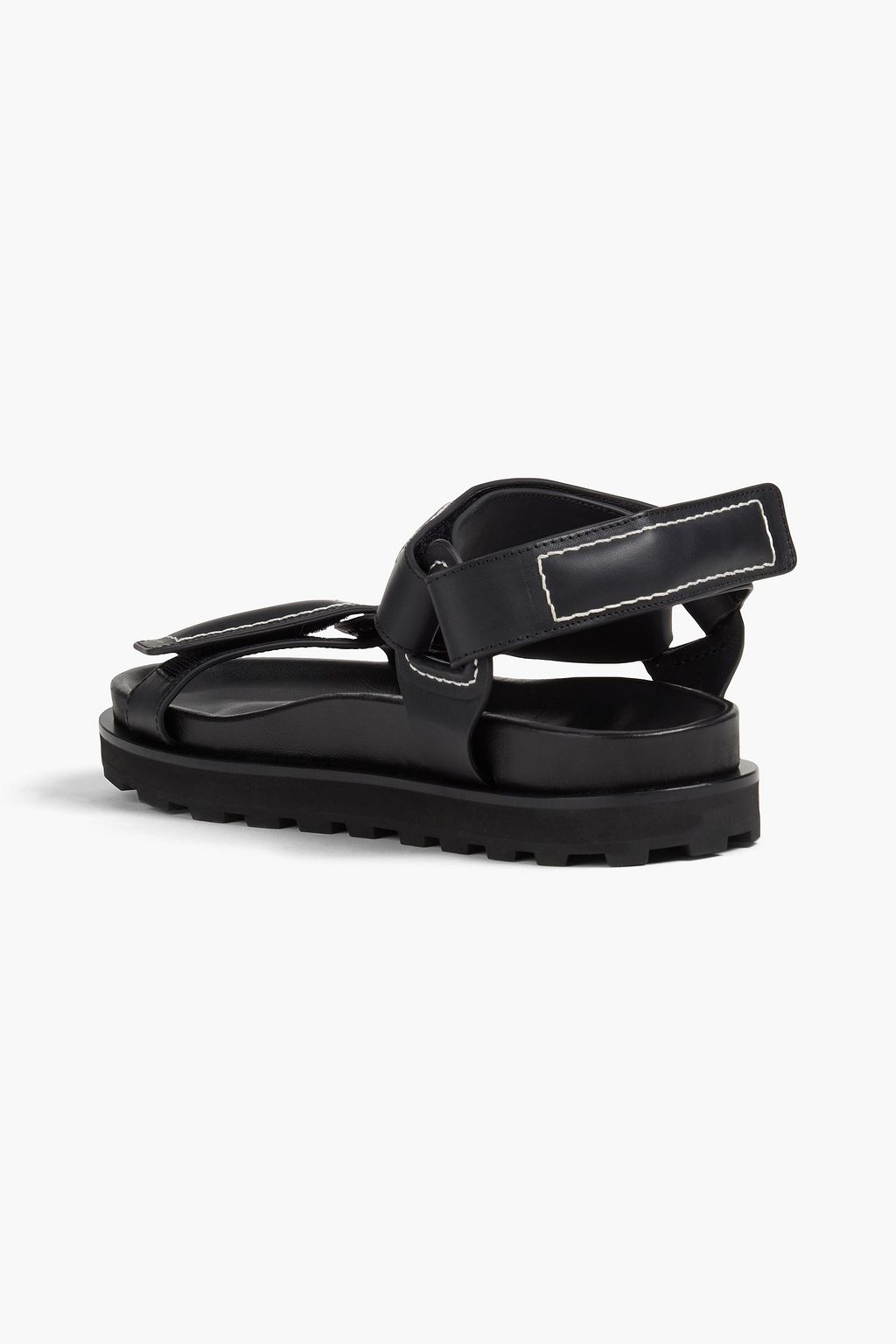 JIL SANDER Topstitched leather sandals
