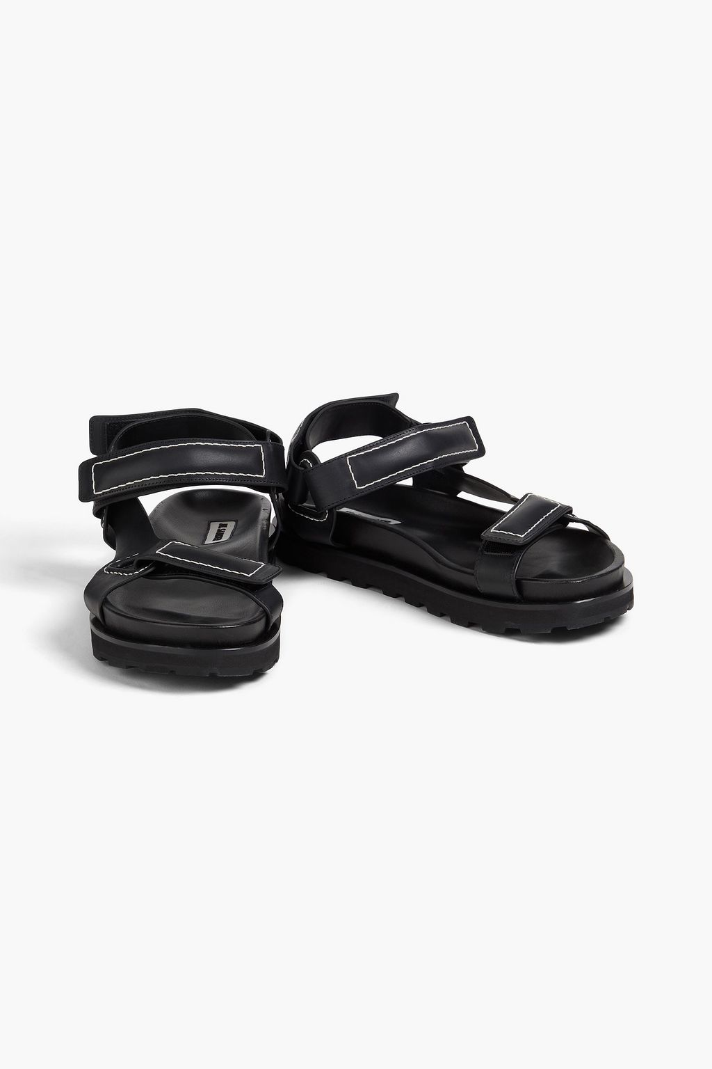 JIL SANDER Topstitched leather sandals