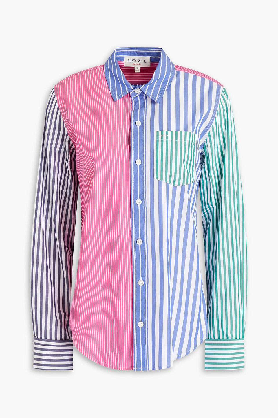 Alex Mill Striped Cotton-poplin Shirt In Pink