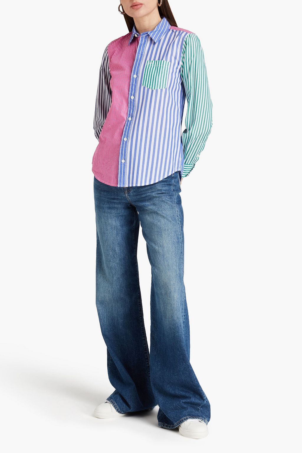 ALEX MILL Striped cotton-poplin shirt