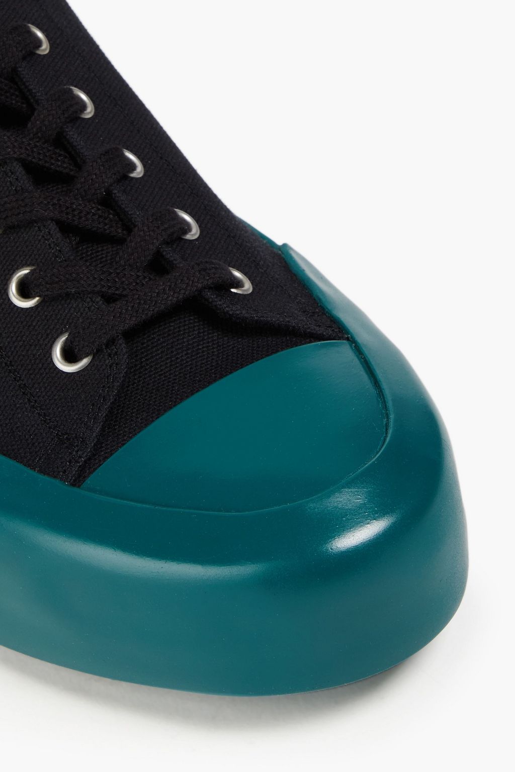 JIL SANDER Two-tone canvas high-top sneakers