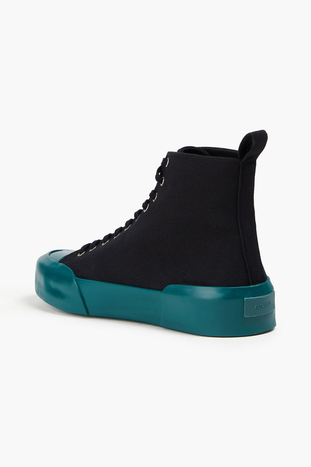 JIL SANDER Two-tone canvas high-top sneakers