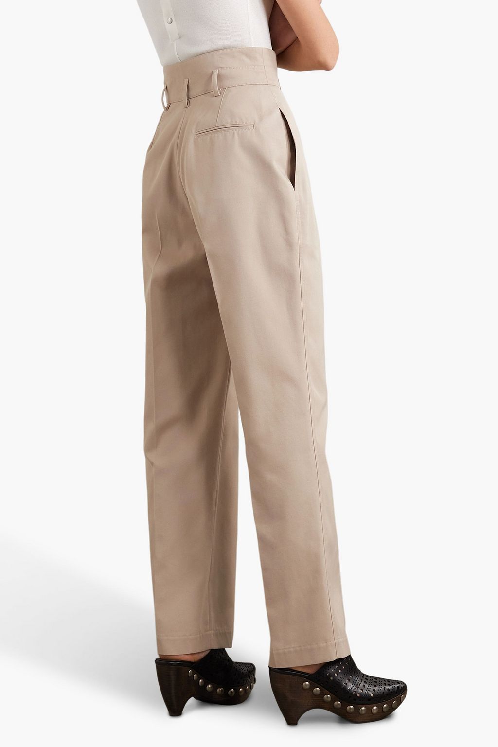 ALAÏA Pleated twill straight-leg pants