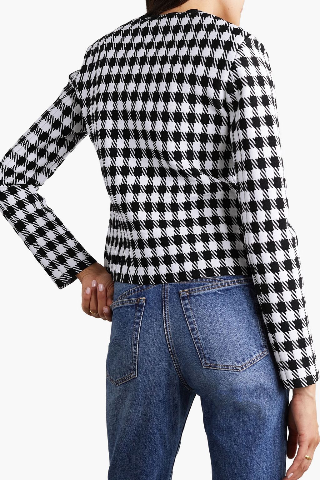 ALAÏA Houndstooth jacquard-knit cardigan