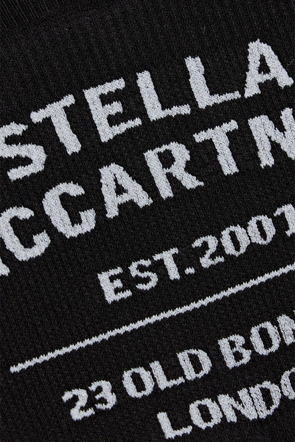 STELLA MCCARTNEY Printed ribbed jersey cotton-blend sports bra