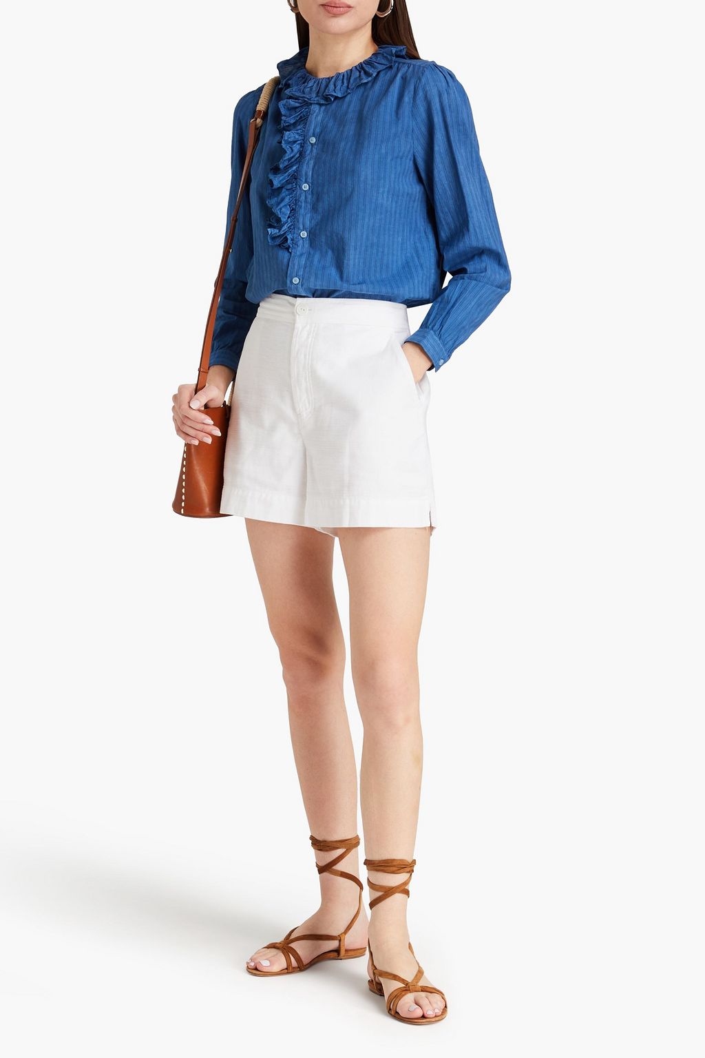 ZIMMERMANN Off-the-shoulder cropped embellished tulle top