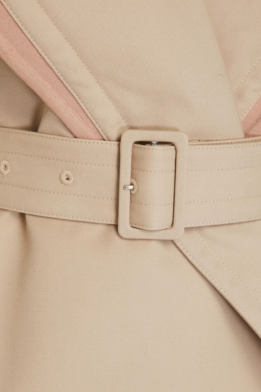 ALAÏA Ponte-paneled gabardine hooded trench coat
