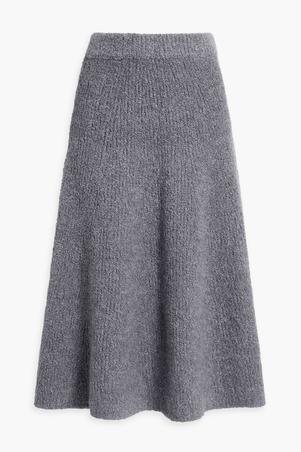 Gabriela Hearst Cashmere And Silk-blend Bouclé Midi Skirt In Anthracite