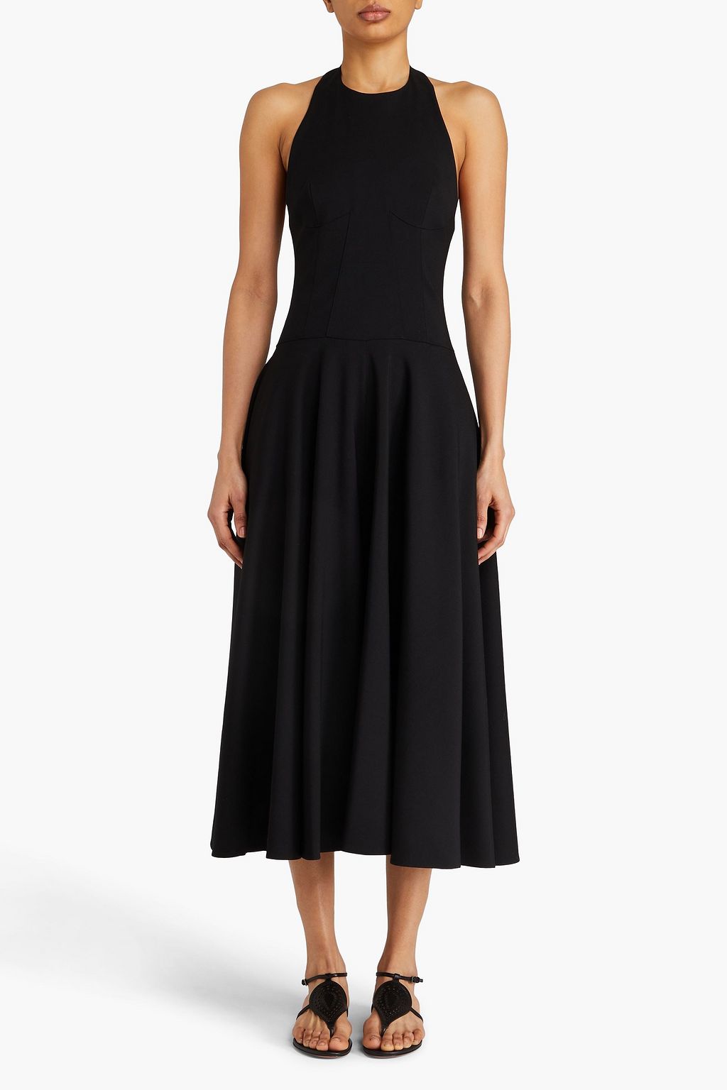 ALAÏA Wool-blend halterneck midi dress