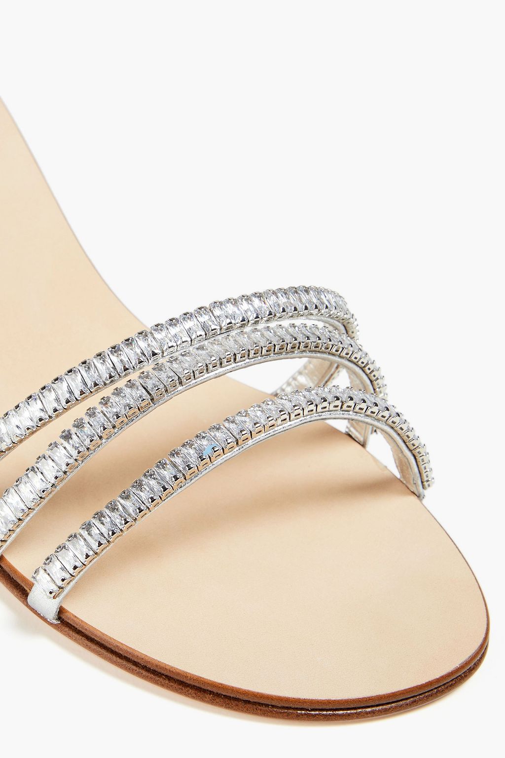 GIUSEPPE ZANOTTI 마르타 크리스털 장식 메탈릭 샌들
